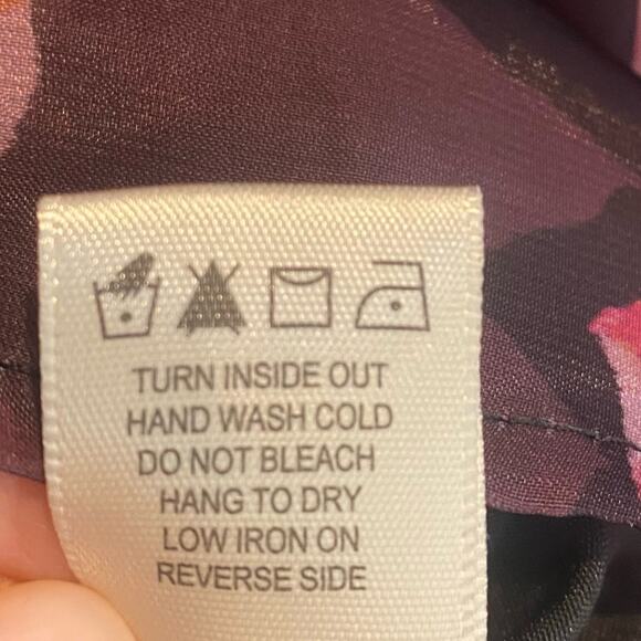 Thirty/Thirty Iridescent Floral Babydoll Puffy Sleeves Ruffle Top Sz Large - Picture 8 of 10